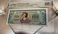 PMG 66 2002 $5 Snow White Disney Dollar Block AA picture
