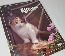 Vintage 1979 Cat Calendar Kittens Unused Spiral Bound Hanging Hoyle USA picture