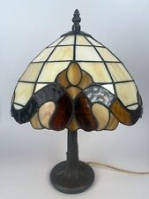 Underwriters Laboratories Tiffany Style Brown Stained Glass Table Lamp 15in picture