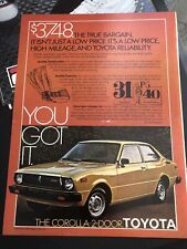 Vintage 1979 Toyota Corolla 2-Door Print Ad Advertising 8.5
