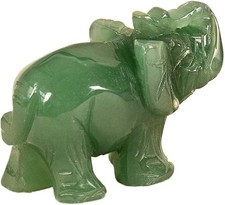 Green Jade Elephant Figurine Natural Stone Handcraft Decorative Sculpture New US picture