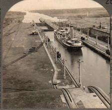 Panama Canal, Sea Level Entrance, Atlantic Ocean.   Stereoview Photo picture