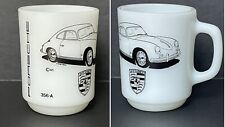 Vintage Rare Porsche 356A Sports Car Anchor Hocking Milk Glass Mug USA - Unused picture