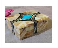Marble Necklace Box Mother of Pearl Random Work Decorative Box for Bed Side picture