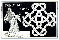 c1905 Woman Yarn Ariadne's Thread Warm Regards in Vienna Austria Postcard picture
