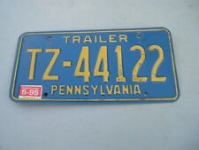 Pennsylvania 1995 Trailer License Plate TZ 44122 picture