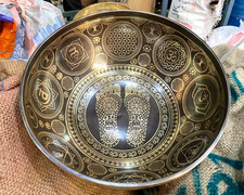 13 Inches Buddha Feet Carving - Sound Healing Singing Bowl - Meditation, Yoga picture