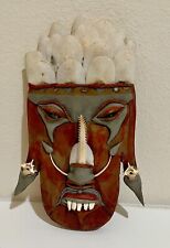 Rare Amazon Brazil Mask Hand Made Tribal Wall Hanger Display Decor Unique Gift picture