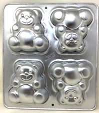 Four Little Bears Wilton Cake Pan #2105-9437 Vintage Aluminum Mold-VG picture