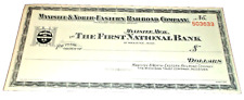 MANISTEE & NORTH EASTERN RAILROAD UNISSUED COMPANY CHECK picture
