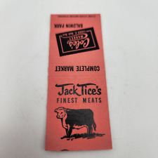 Vintage Matchcover Cole's Market Baldwin Park California Jack Tice's Finest Meat picture
