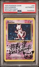 1999 Ken Sugimori Sketch Auto Base Set Mewtwo PSA Authentic Signed picture