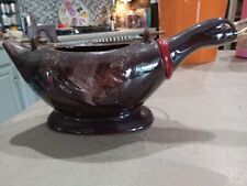 Vintage Japanese Redware Pottery Spiral Handle  Duck Teapot Without Lid 1950’s picture