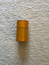 Antique Cylindrical Tin Canister Box Yellow 3.5