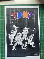 TMNT Original 11”x17” Ink Art Ninja Turtles ‘84 Signed M. Angelica 1 Of 1. picture
