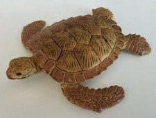 Vintage AAA Sea Turtle Figure Brown Wildlife Nature Animal Toy Collectible 4 1/2 picture