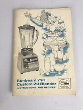 1972 Sunbeam Vista Custom 20 Blender Mixer Recipes and Instructions Booklet picture