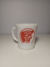 Vintage Sizzler Steakhouse Fire King Coffee Mug Cup White Red RARE picture