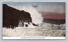 York Beach Maine Bald Head Cliff After A Storm B&W Postcard picture