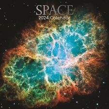 2024 Square Wall Calendar, Outer Space, 16-Month Natural World Theme 12x12