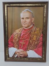 Vintage 3D Photo Joannes Paulus II Catholic Pope 1980’s Printed on Board.  picture