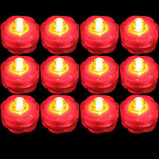 Submersible Waterproof Battery LED Tea Light ~ Wedding Decoration~Red~ 12 Pack picture