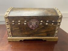 Vintage 1990’s Disneyland Pirates Of The Caribbean Wood Treasure Chest Box picture