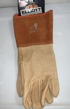 New Old Stock Elliot Welding Gloves Red Ram 4.5”Cuff Made in USA sz Large MTPG-3 picture