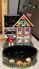 DEPT 56 M&M'S HAUNTED HOUSE TOURS LIGHTED HOUSE & CANDY DISH HALLOWEEN Fun picture