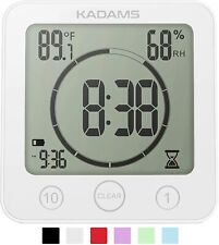 Digital Bathroom Shower Kitchen Clock Timer with Alarm Waterproof White picture