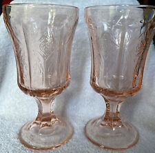 Vintage Pink Madrid Indiana Water Goblets Lot of  2 6 3/4” Tall  Excellent picture