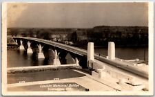 Vincennes Indiana Lincoln Memorial Bridge Real Photo RPPC Postcard Altered picture