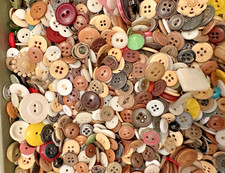 Vintage Button Lot of 100 Variety of Colors & Materials Crafts Sewing Scrapbook picture