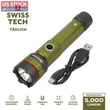 US Stock Swiss Tech 5000 Lumen LED Flashlight Rechargeable Magnetic picture