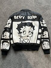 Vintage 1996 AMERICAN TOONS Betty Boop Black White Adult Leather Jacket sz Small picture