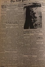 Vintage 1953 Britain Flood Disaster NEW YORK TIMES News Article picture
