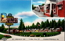 Vintage C. 1960's Siesta Motor Court US Highway 250 Charlottesville VA Postcard picture