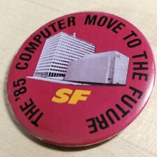 Vtg Santa Fe Railroad Introduction Of The Super Computer Promo Pin-Back Button picture