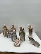 Home Interiors HOMCO Complete 10 Piece Porcelain Christmas Nativity Set #5418 picture