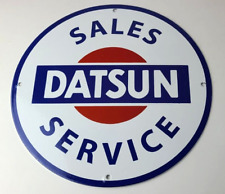 Vintage Datsun Sign - Porcelain Sign - Car Dealership Automobile Gas Pump Sign picture