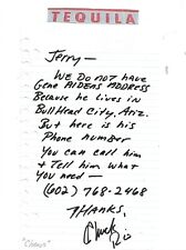 CHUCK RIO AKA DANNY FLORES....VINTAGE HAND AND WRITTEN LETTER/IMAGES picture