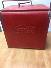 Vintage~DRINK COCA-COLA~Large Metal Cooler Ice Chest~Action Mfg~1950's 16x17x12