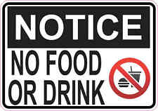 5x3.5 Symbol Notice No Food Or Drinks Sticker Vinyl Sign Stickers Business Signs picture