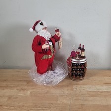 Kurt S. Adler 10.5-Inch Fabriché Wine Tasting Santa, 2 Piece Set Read Desc picture