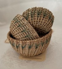 Boyds Collection Investment Collectibles - 3 Miniature Round Woven Baskets picture