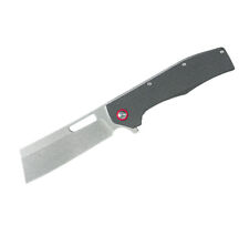 ABKT Tac Cleaver Ball Folding Knife 3.5” D2 Tool Steel Blade Black G10 Handle picture