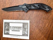 Rare Discontinued Blackhawk Nightedge Fixed Blade Knife in black. NIB picture