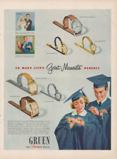 1950 Gruen Precision Watches Make Life's Great Moments Perfect Vintage Print Ad picture