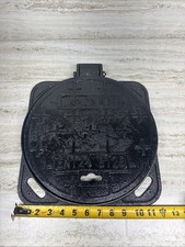 12” Cast Iron Manhole Cover and Frame, Black Septic Tank Lid with Base, L24 picture