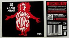Rogue Wave Brewing CRANKY MRS IPA beer label AUSTRALIA 330ml STICKER with Back picture